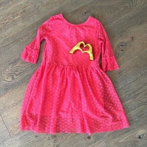 Toddler Girls Heart-Mesh Dress
